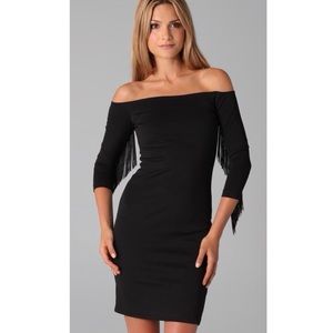 thayer sizzle off the shoulder black dress size S